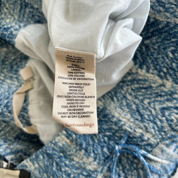 Soft Surroundings Skirt L Blue Maxi Embroidered Peasant Gypsy Festival - Picture 11 of 11